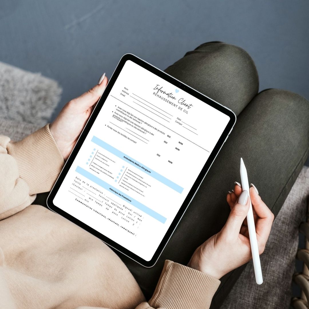 Fiche Cliente Professionnelle pour le Rehaussement de Cils